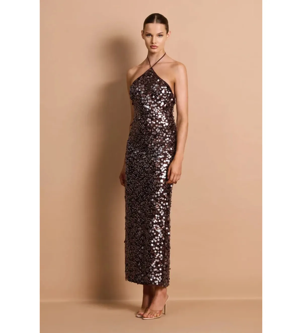 Nookie Cora Maxi Dress in Chocolate Size S/AU8 - Image 2