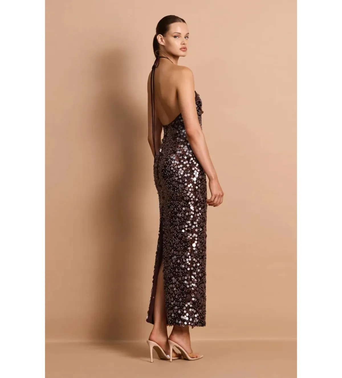 Nookie Cora Maxi Dress in Chocolate Size M/AU10 - Image 3