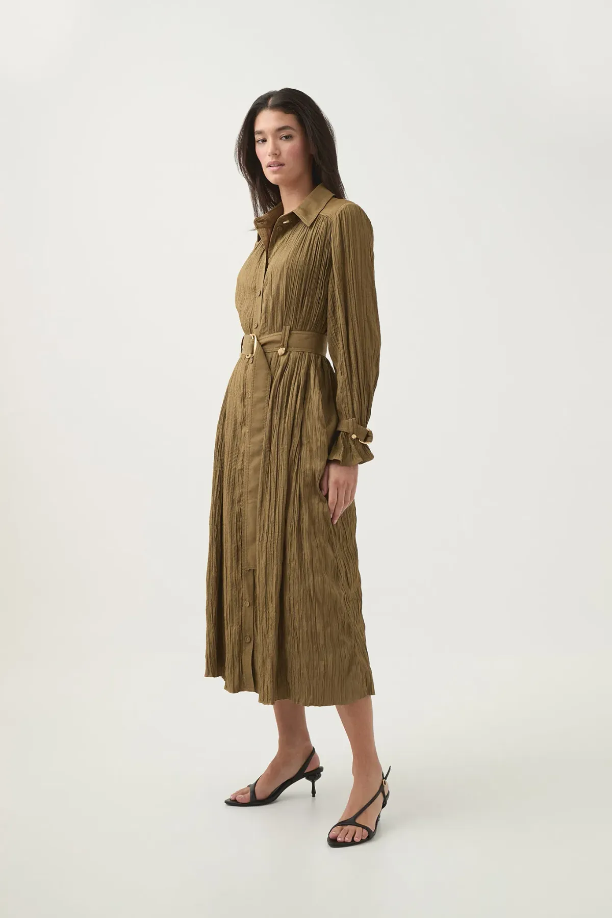 Bays Crushed Pleat Midi Dress - Image 3