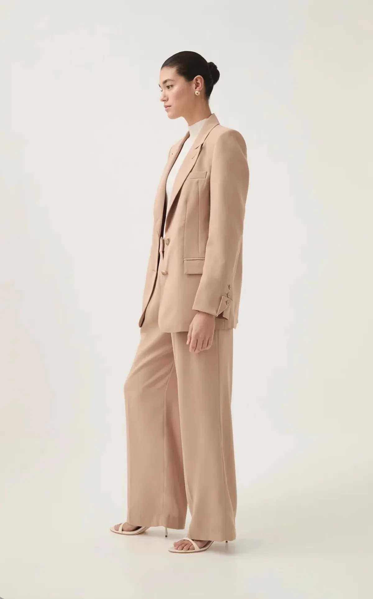 Aje Bonnie Tailored Jacket & Paragon Tailored Pant Set — Ecru Beige - Image 2