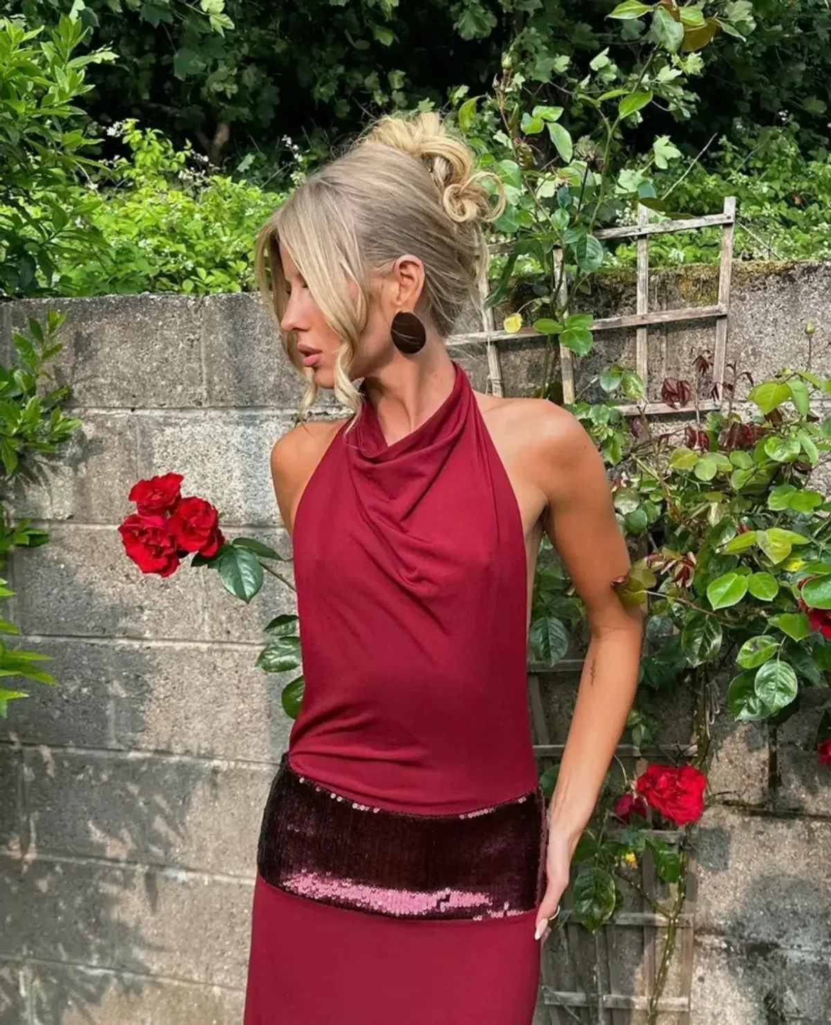 Ance Gria Adele Gown Wine Size 6 - Image 6