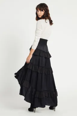 Aje El Paso Tiered Maxi Skirt Black Size 8 for rent on The Volte - image 2