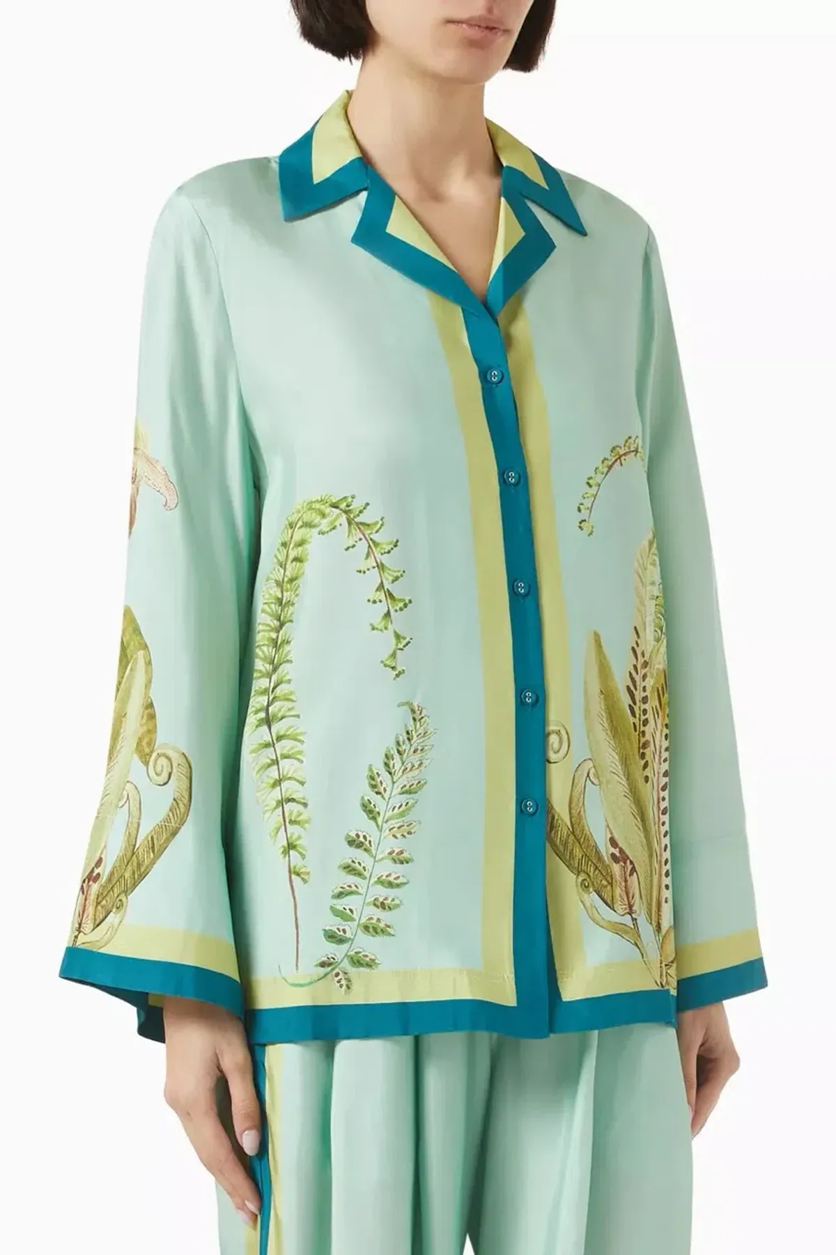 ALEMAIS Anita Shirt & Pant Set Green Print Size 12 AU - Image 2