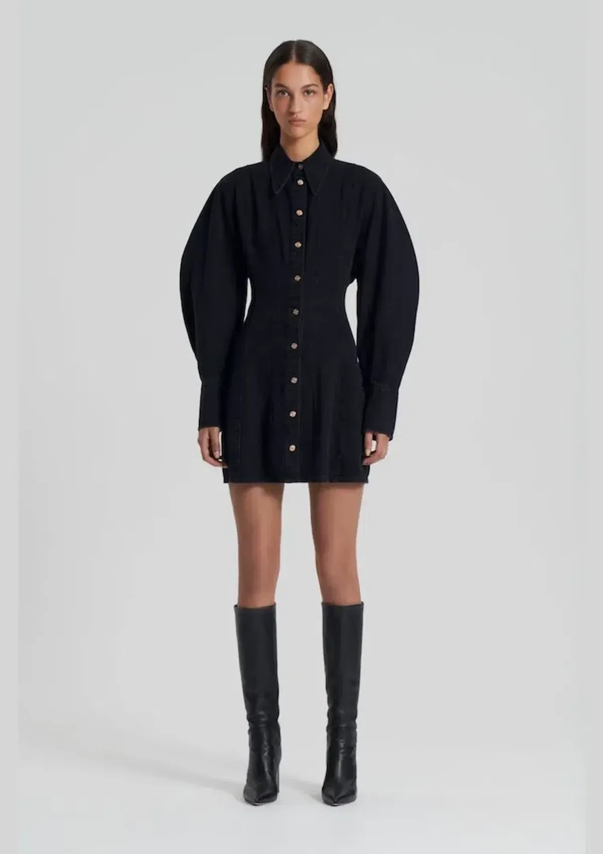 Scanlan Theodore denim cocoon sleeve washed black - Image 1