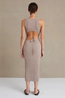 Bec and Bridge Lyla Knit Midi Dress Fawn Size 8 for rent on The Volte - image 2