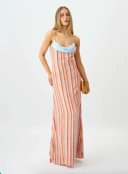 With Harper lu, Draped Slip Dress, Blush Stripe, size AU6  for rent on The Volte - image 2