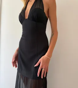 KOOKÄI Black Oyster Mesh Maxi Dress, size au4.  for rent on The Volte - image 4