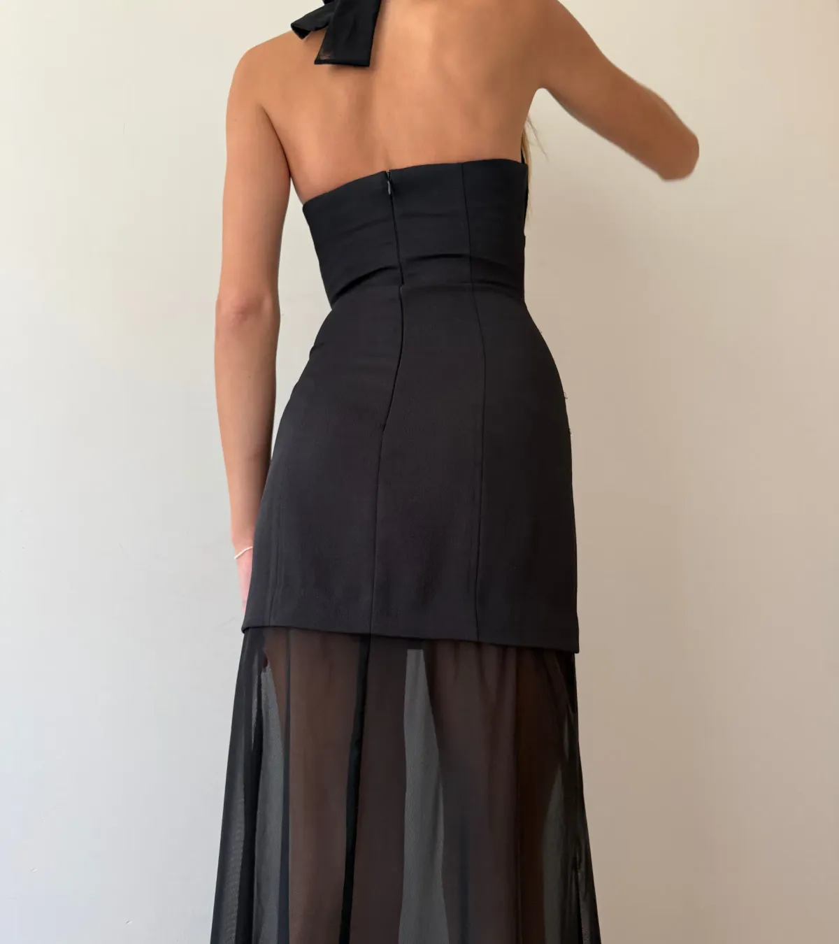 KOOKÄI Black Oyster Mesh Maxi Dress, size au4.  - Image 3