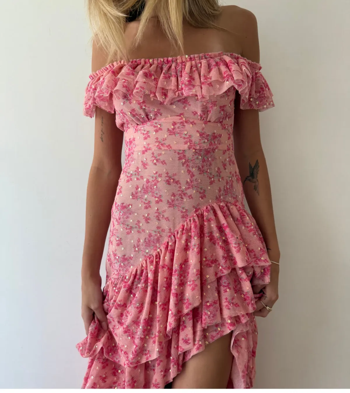 LoveShackFancy Winslow High-Low Dress, size 00, Autumn Rose  - Image 1