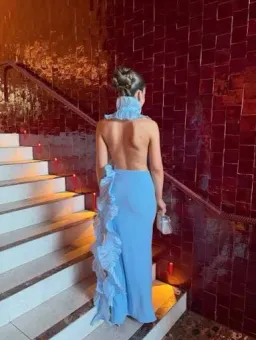Deconduarte Hydrangea Maxi Dress in Baby Blue Size XS / Au 6 for rent on The Volte - image 4