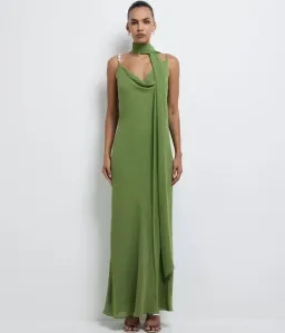 SHEIKE Anya Maxi Dress – Green (Includes Scarf) for rent on The Volte - image 1