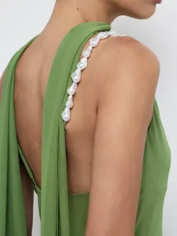 SHEIKE Anya Maxi Dress – Green (Includes Scarf) for rent on The Volte - image 3