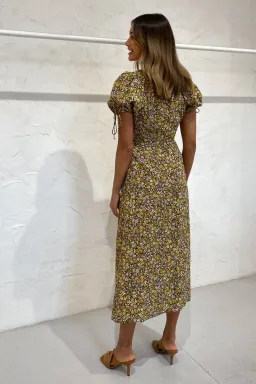Bec & Bridge Maisie Silk Short Sleeve Midi Dress Print Size 8 for rent on The Volte - image 3