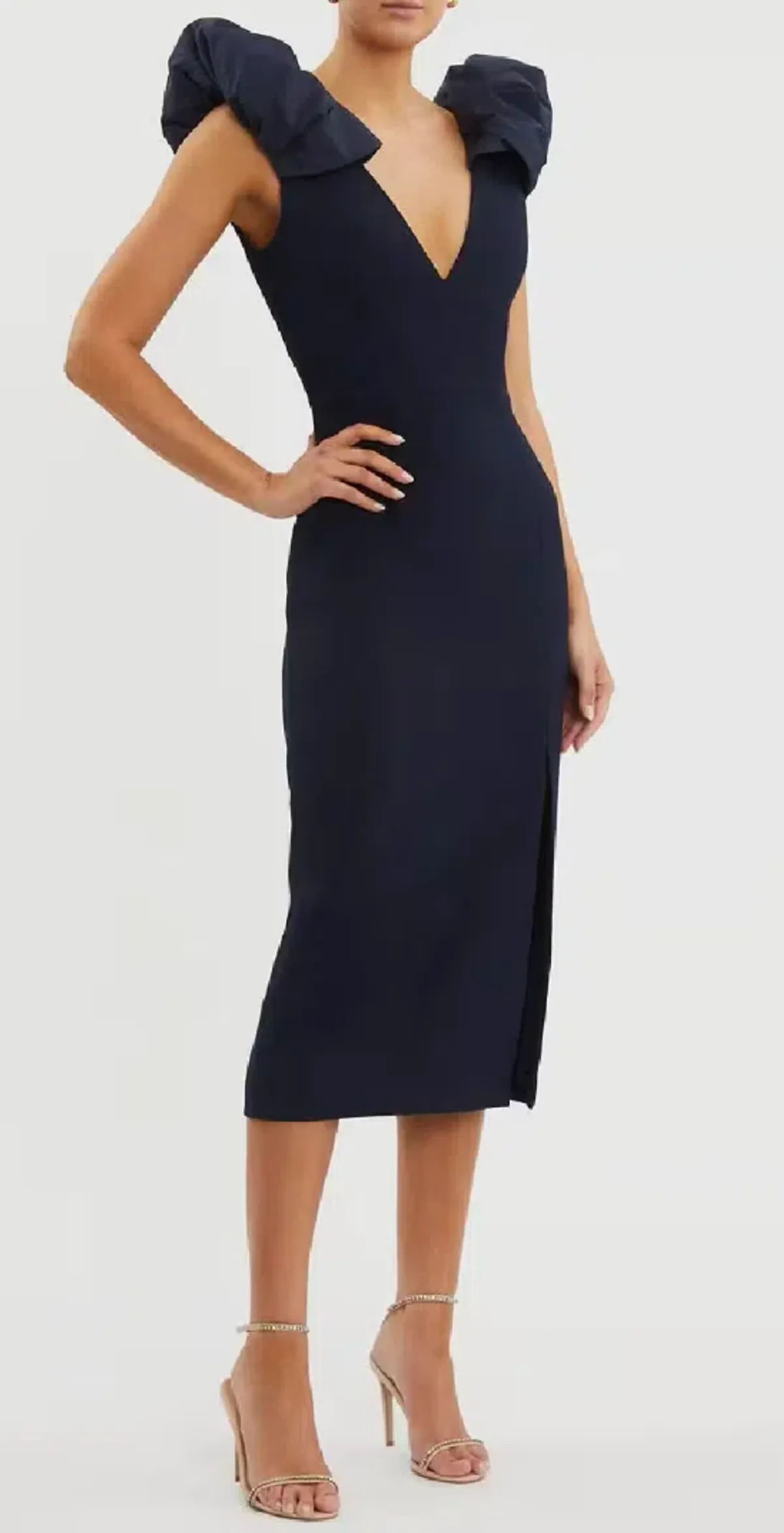 Rebecca Vallance Bon Ami Navy Midi Dress – Size 12 - Image 1