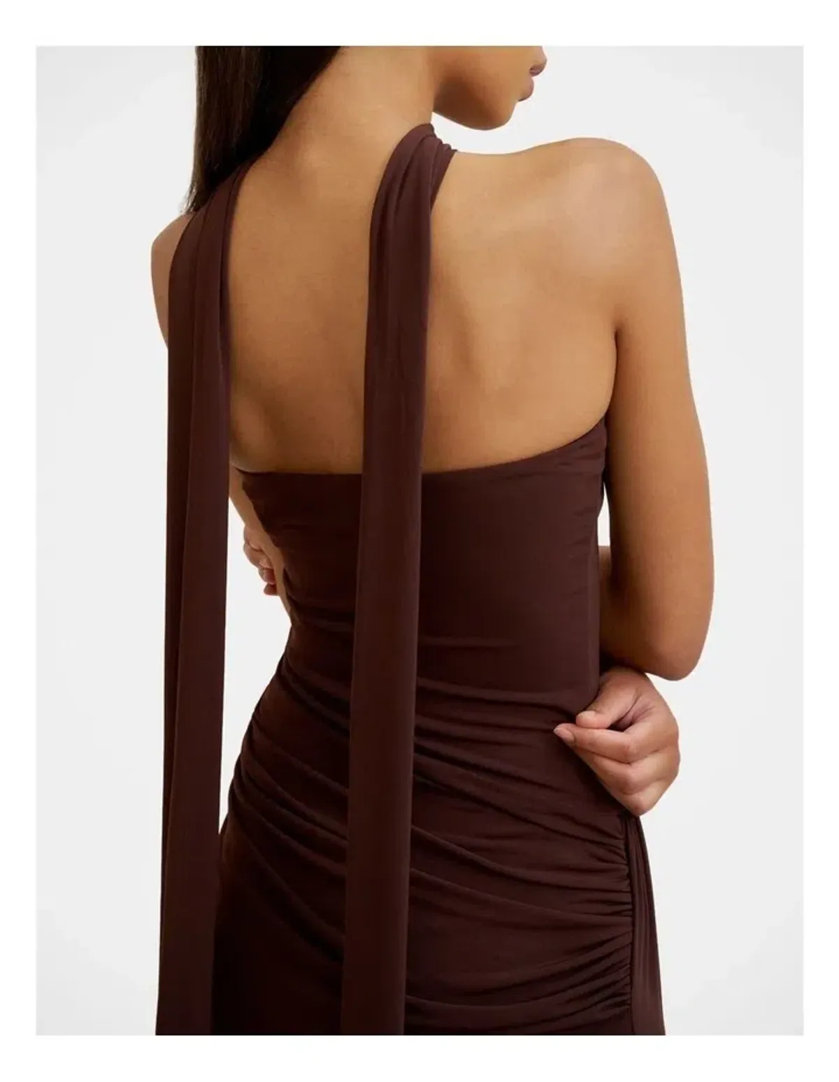 By Johnny Claire Strapless Drape Dress in Brown size 10 - Image 5