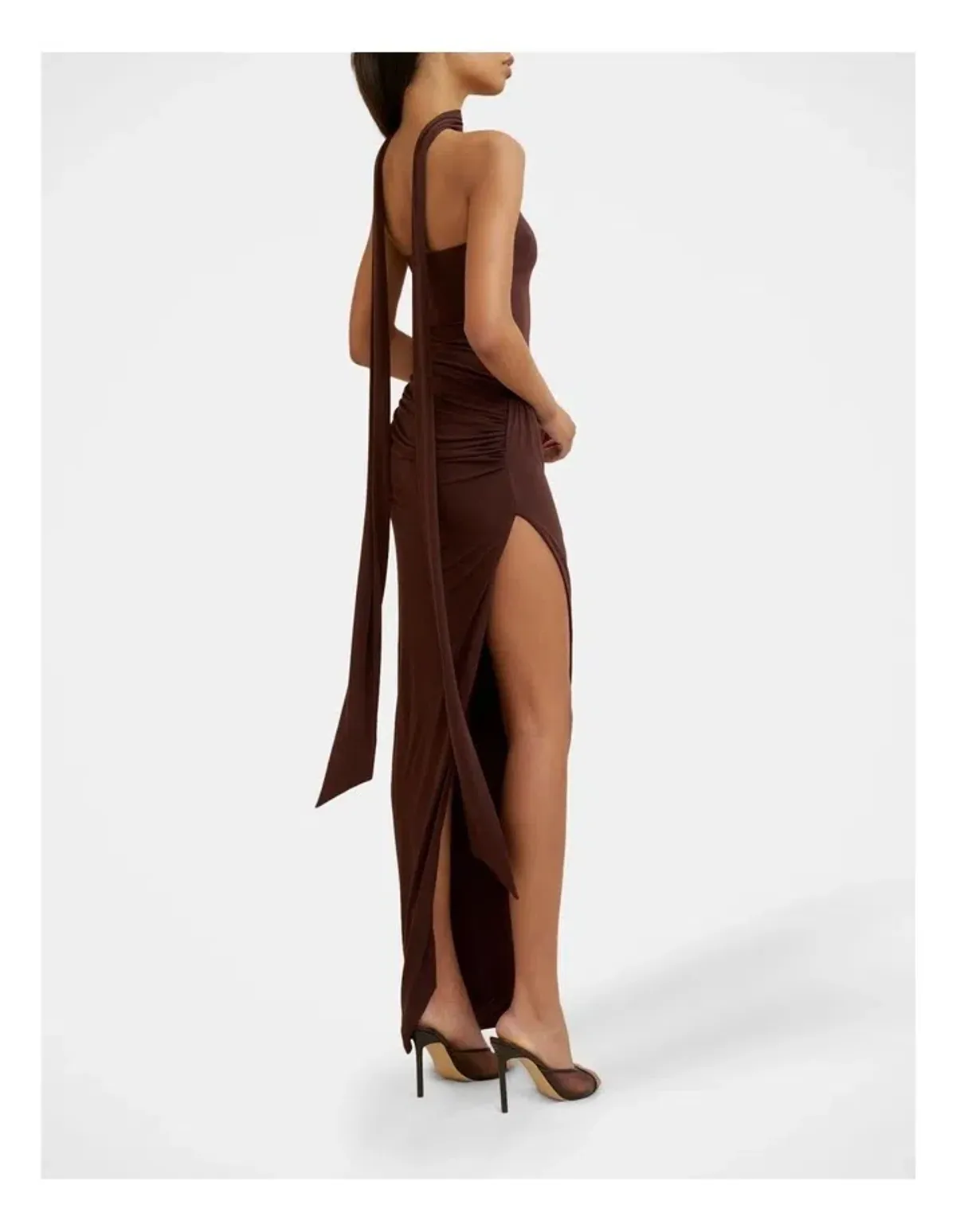 By Johnny Claire Strapless Drape Dress in Brown size 10 - Image 2