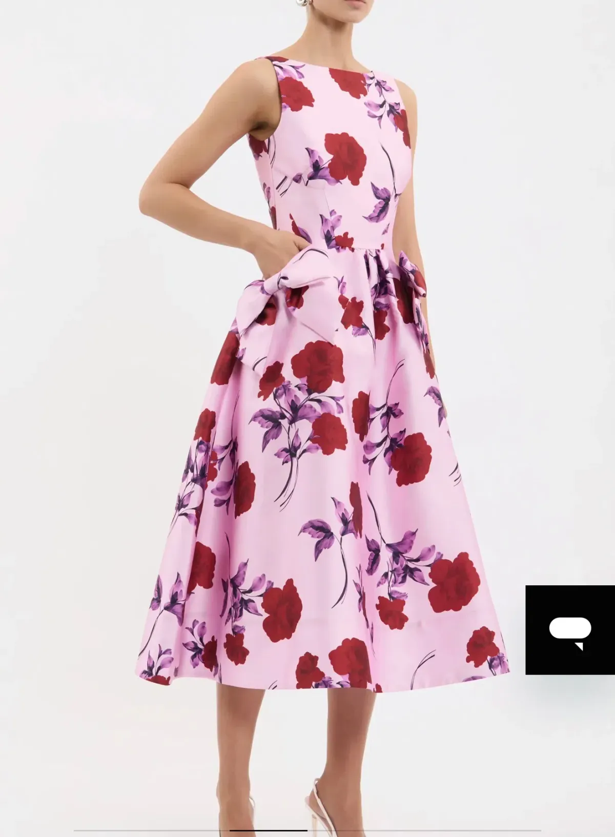 Rebecca Vallance Melora Midi Dress, pink, size 10 - Image 3