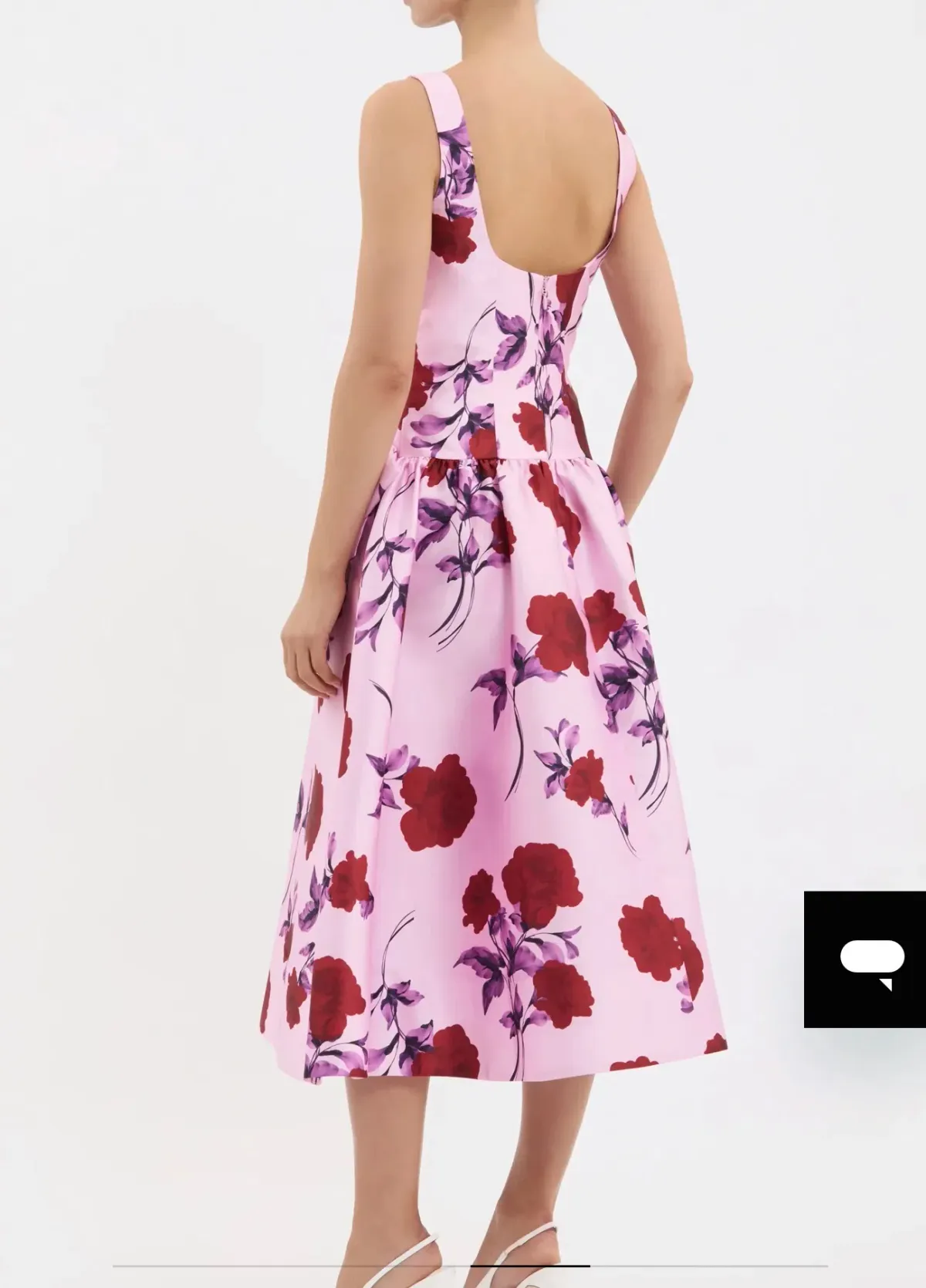Rebecca Vallance Melora Midi Dress, pink, size 10 - Image 4