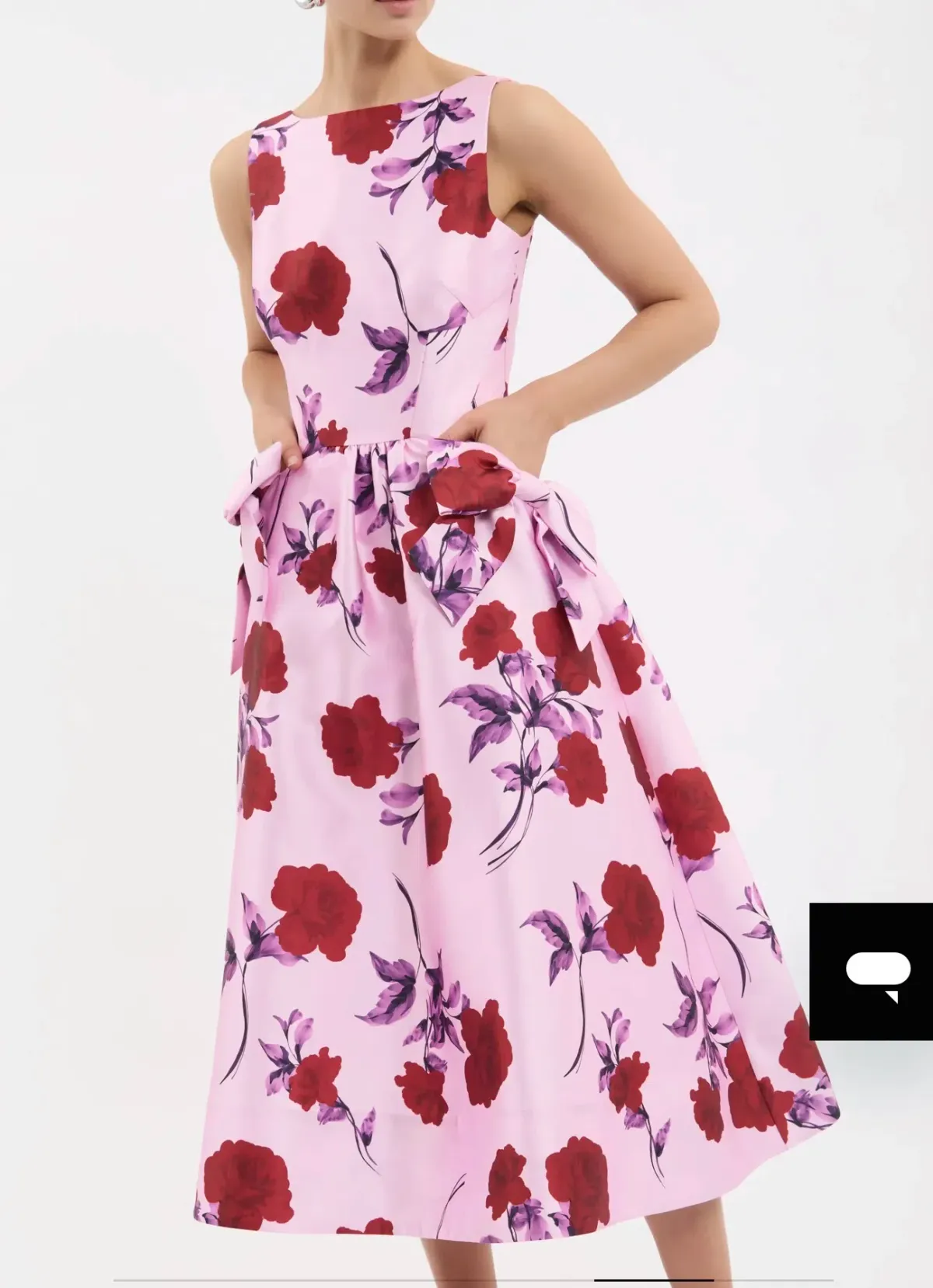 Rebecca Vallance Melora Midi Dress, pink, size 10 - Image 5
