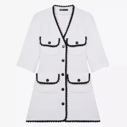 Maje Women's White and Black Dress for rent on The Volte - image 4