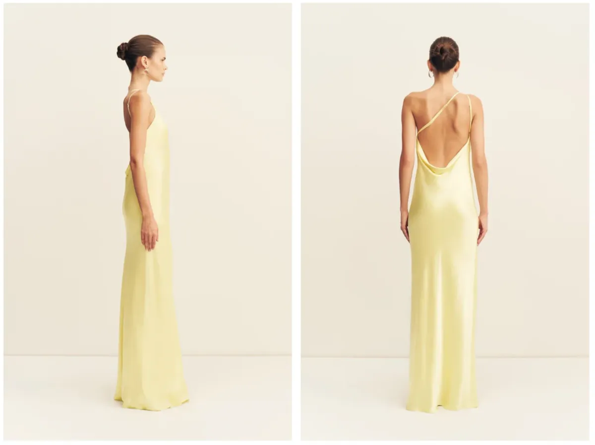 Size 10- La Lune One Shoulder Cowl Back Maxi Dress  Lemon  Dresses  Shona Joy - Image 2