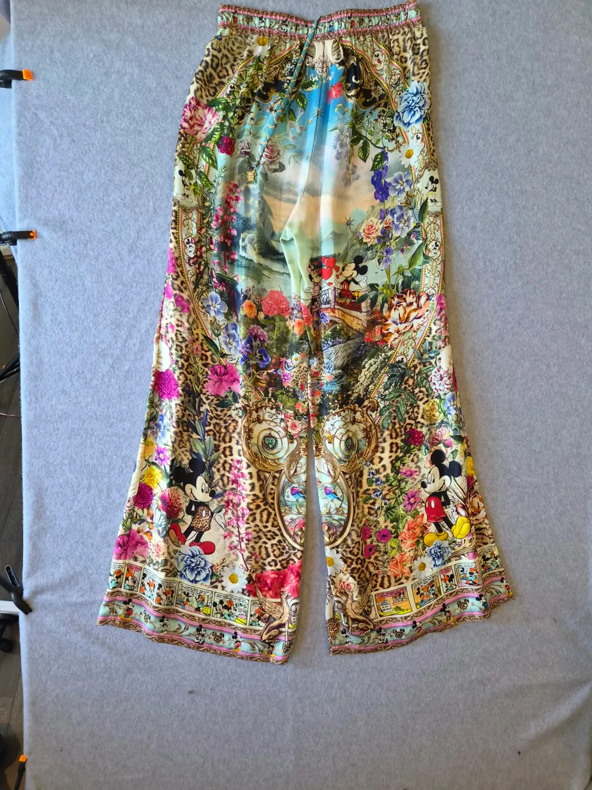 Camilla x Disney Mickey Takes A Trip Silk Wide Leg Pants Size S - Image 2