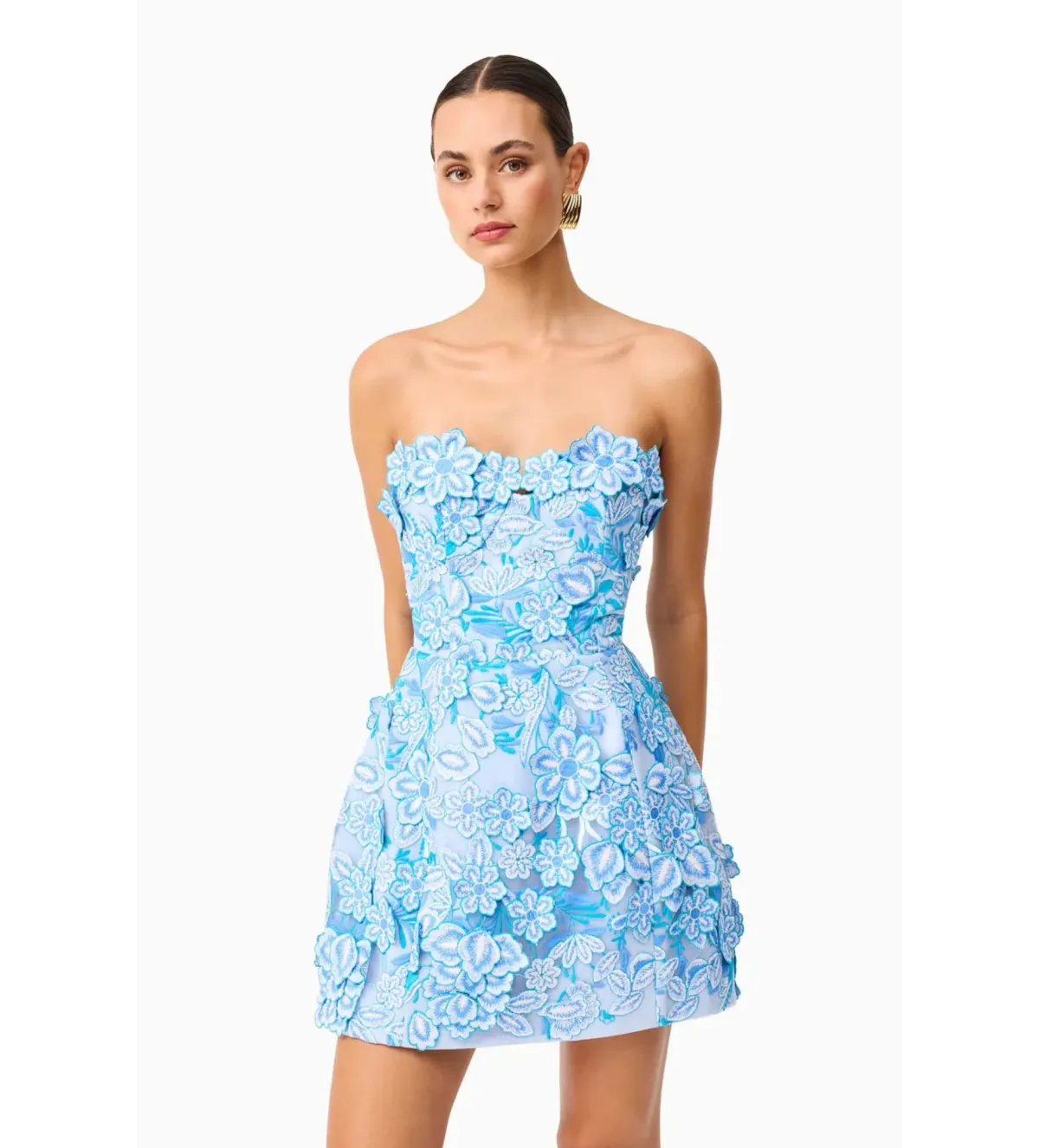Elliatt Roseate Floral Mini Dress in Blue Size S/AU 8 - Image 4