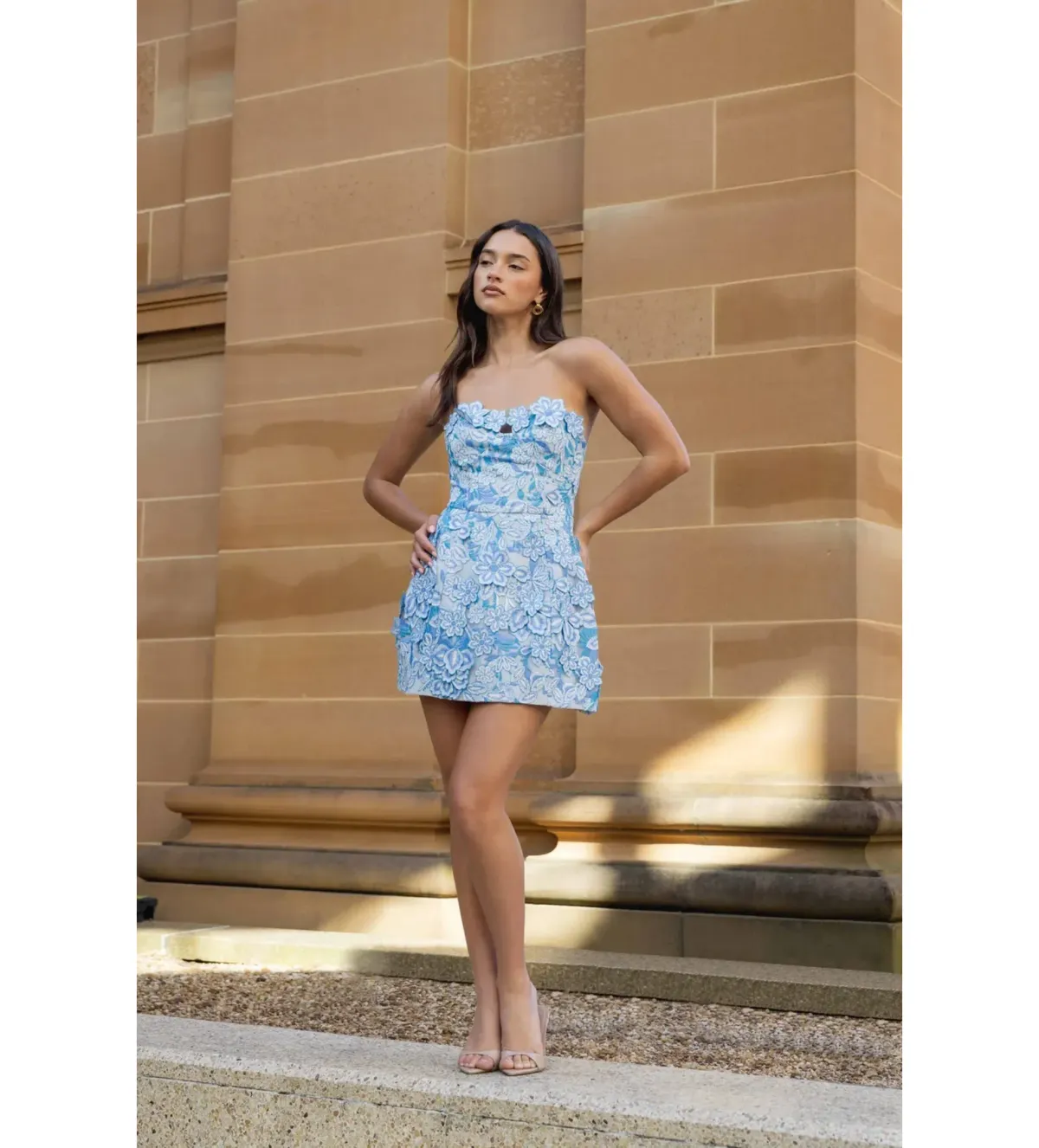 Elliatt Roseate Floral Mini Dress in Blue Size S/AU 8 - Image 1