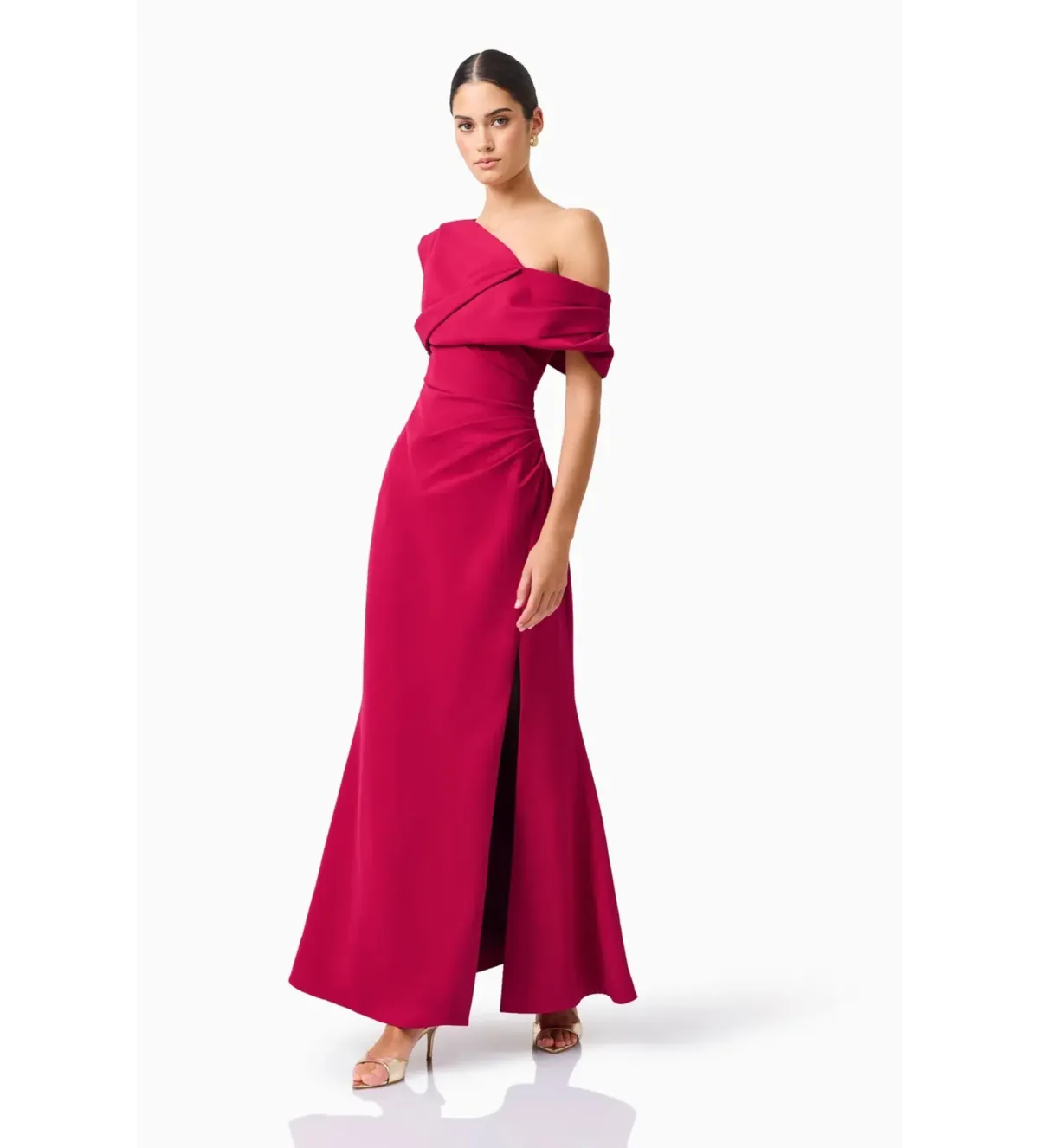 Elliatt Verdessa Asymmetrical Gown in Raspberry Pink Size S/AU 8 - Image 2