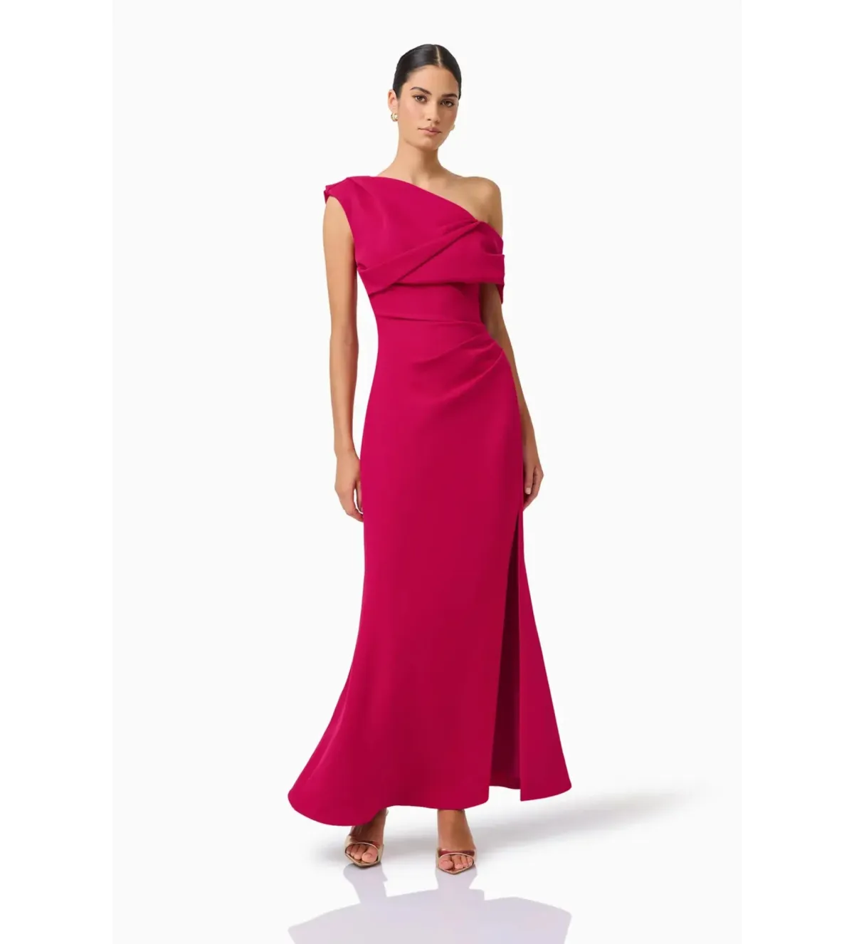 Elliatt Verdessa Asymmetrical Gown in Raspberry Pink Size M/AU 10 - Image 4
