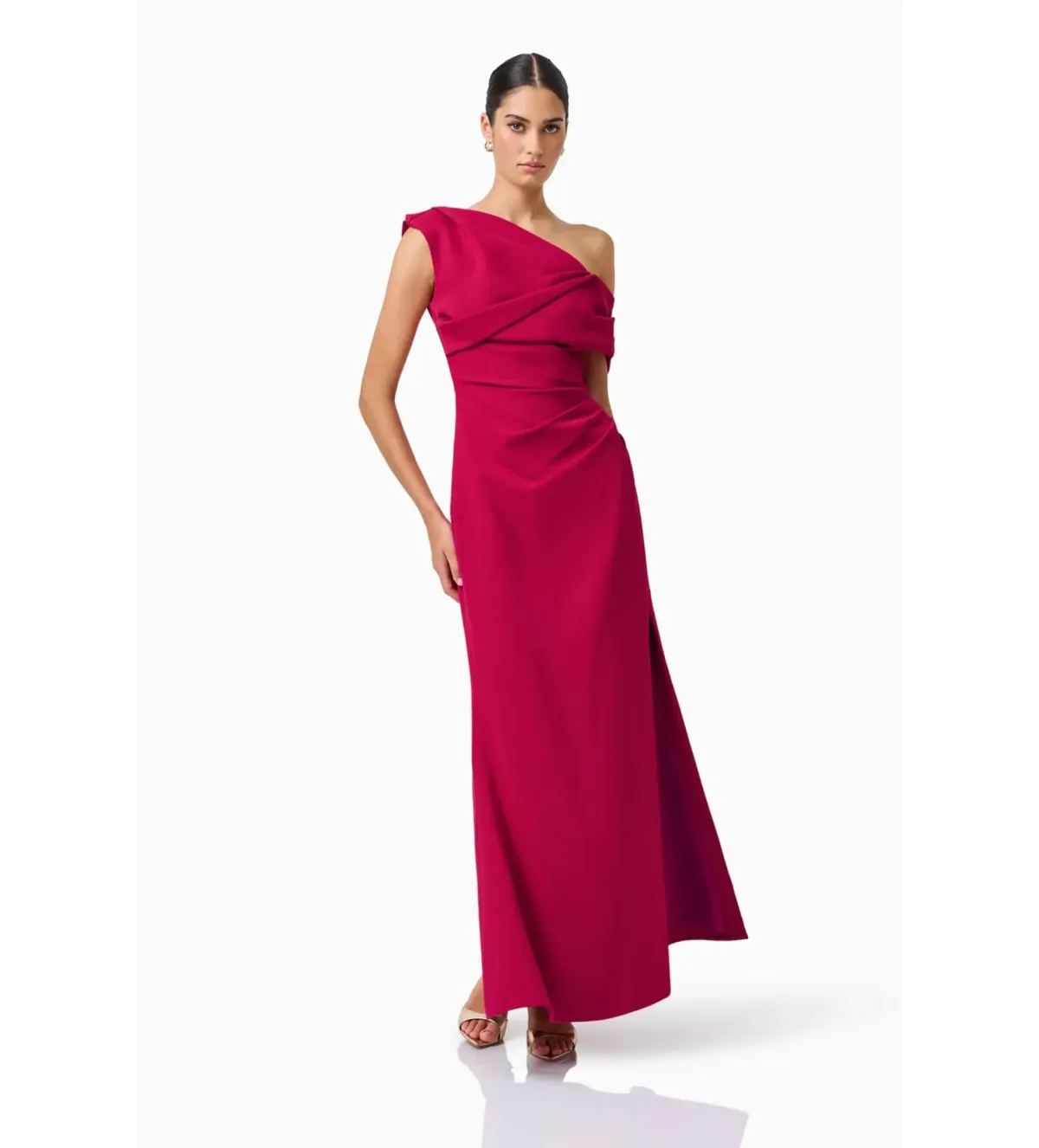 Elliatt Verdessa Asymmetrical Gown in Raspberry Pink Size L/AU 12 - Image 3