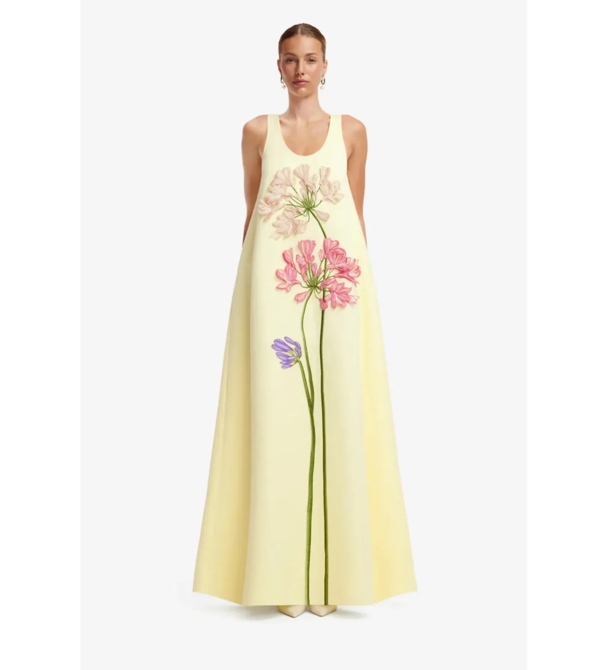 Leo Lin Charlene Appliqué Maxi Gown in Agapanthus Print Size 8 - Image 1