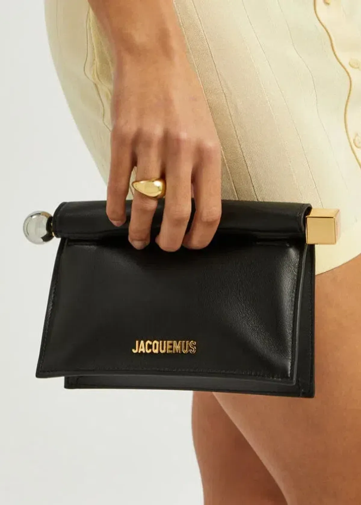 JACQUEMUS BLACK ROND CARRÉ SMALL CLUTCH BAG - Image 3