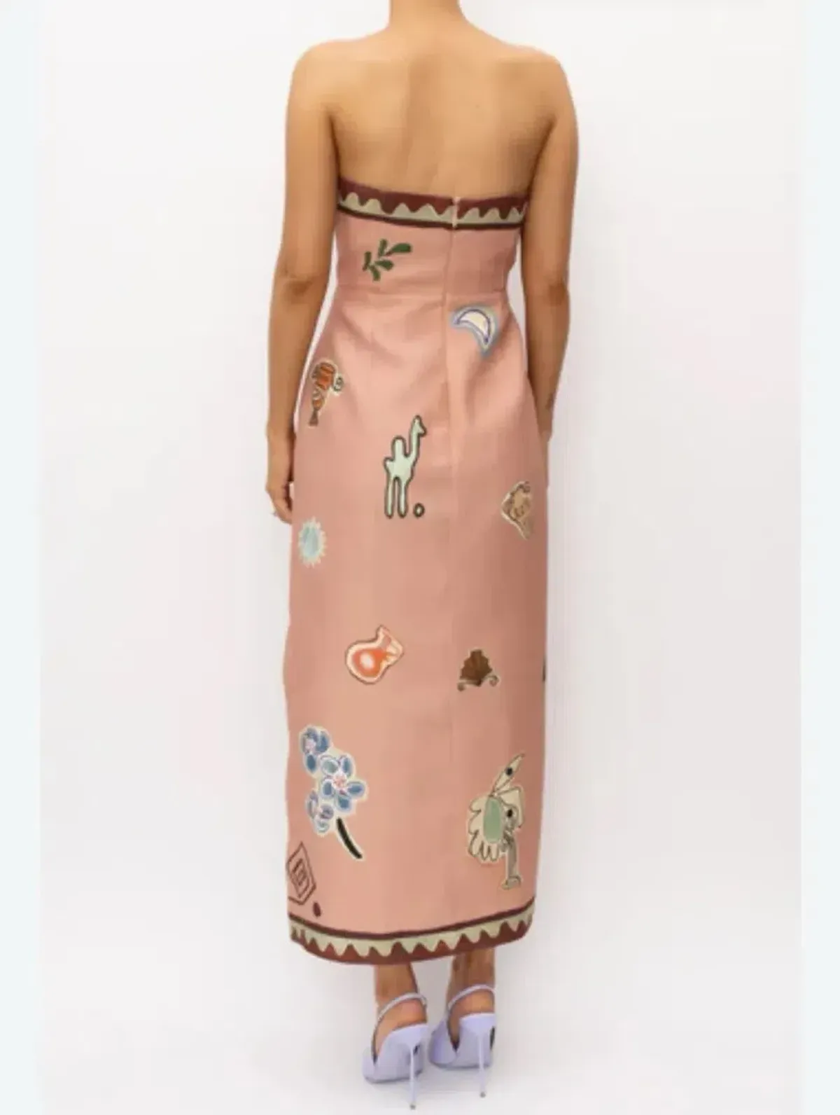ALEMAIS Laurence Exclusive Midi Dress Pink Print Size 6 AU - Image 11