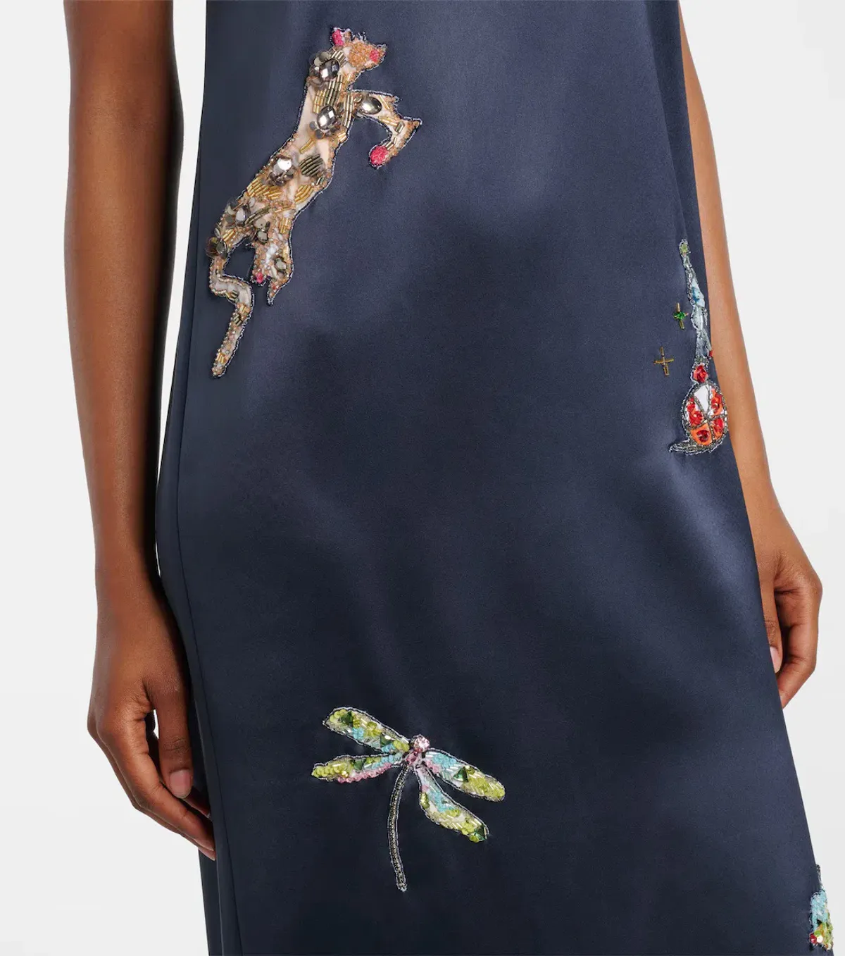 ALEMAIS Fontaine Slip Midi Dress Navy Size 8 AU - Image 4
