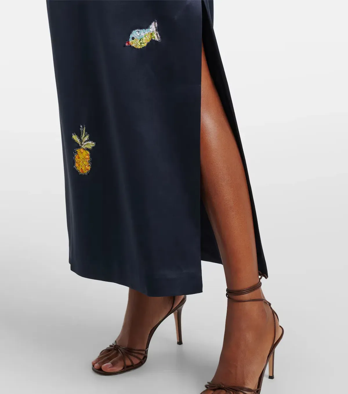 ALEMAIS Fontaine Slip Midi Dress Navy Size 8 AU - Image 5