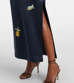 ALEMAIS Fontaine Slip Midi Dress Navy Size 8 AU for rent on The Volte - image 5