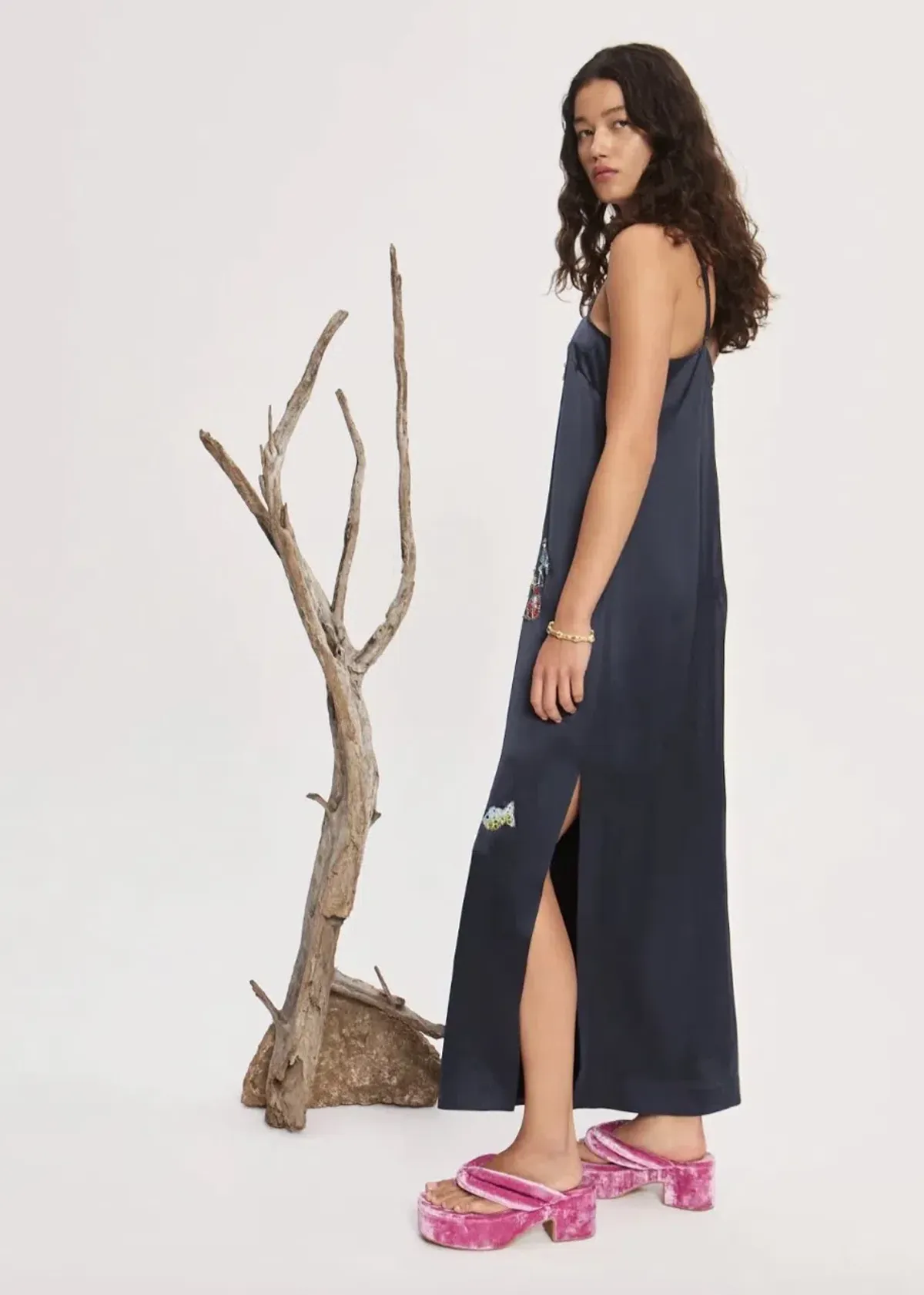 ALEMAIS Fontaine Slip Midi Dress Navy Size 8 AU - Image 11