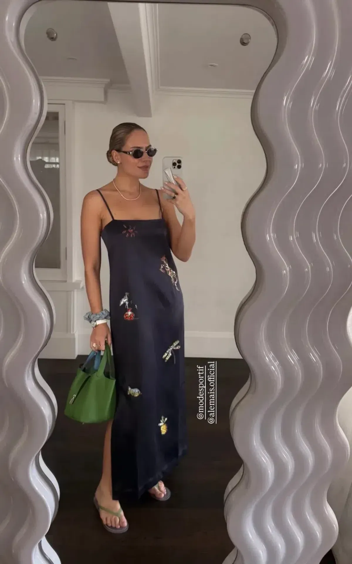 ALEMAIS Fontaine Slip Midi Dress Navy Size 8 AU - Image 7