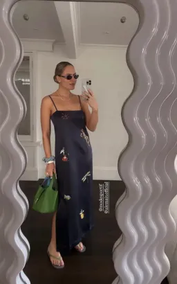 ALEMAIS Fontaine Slip Midi Dress Navy Size 8 AU for rent on The Volte - image 7