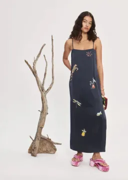 ALEMAIS Fontaine Slip Midi Dress Navy Size 8 AU for rent on The Volte - image 10