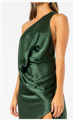One fell swoop philly dress in silk jungle green size 10 for rent on The Volte - image 3