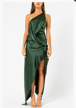 One fell swoop philly dress in silk jungle green size 10 for rent on The Volte - image 1