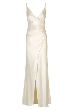 Shona Joy La Lune Cross Draped Maxi Dress Desert Cream Size 12 for rent on The Volte - image 3