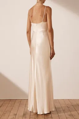 Shona Joy La Lune Cross Draped Maxi Dress Desert Cream Size 12 for rent on The Volte - image 2