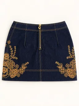 AJE Embroidered Denim Set | Skirt 10, Top 6 for rent on The Volte - image 4