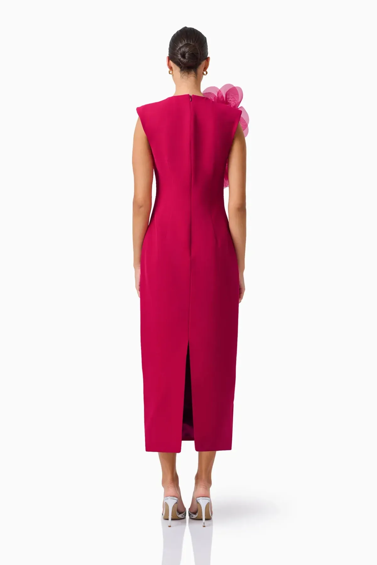 Elliatt Verdessa V-Neck Maxi Dress in Raspberry Pink Size M /AU 10 - Image 3