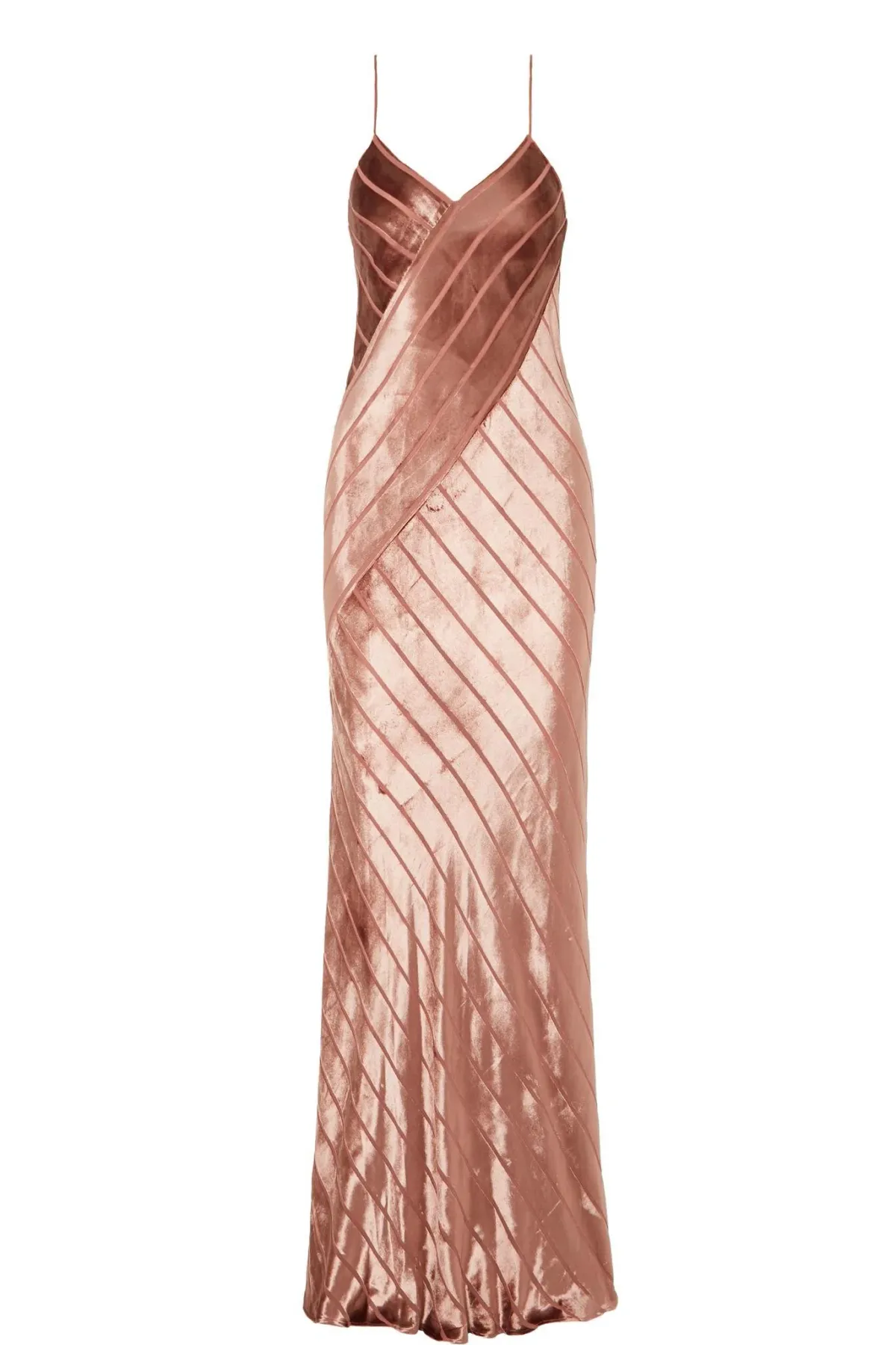 Michelle Mason Open Back Devoré-Velvet Gown in Antique Rose Pink Size 10 - Image 3