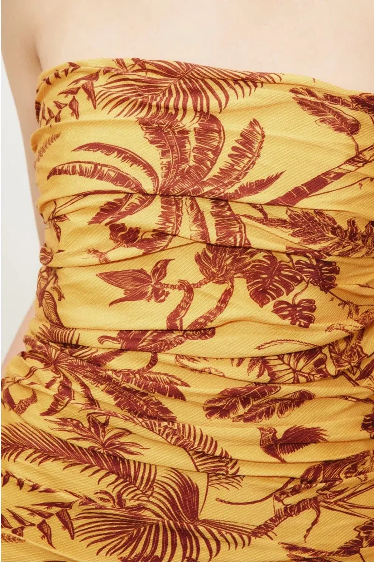 ALEMAIS Banana Blossom Ruched Gown Marigold Print Size 8 AU - Image 7