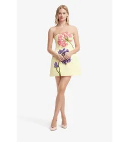 Leo Lin Roselle Appliqué Bustier Mini Dress l Agapanthus Print Size AU 10 for rent on The Volte - image 1